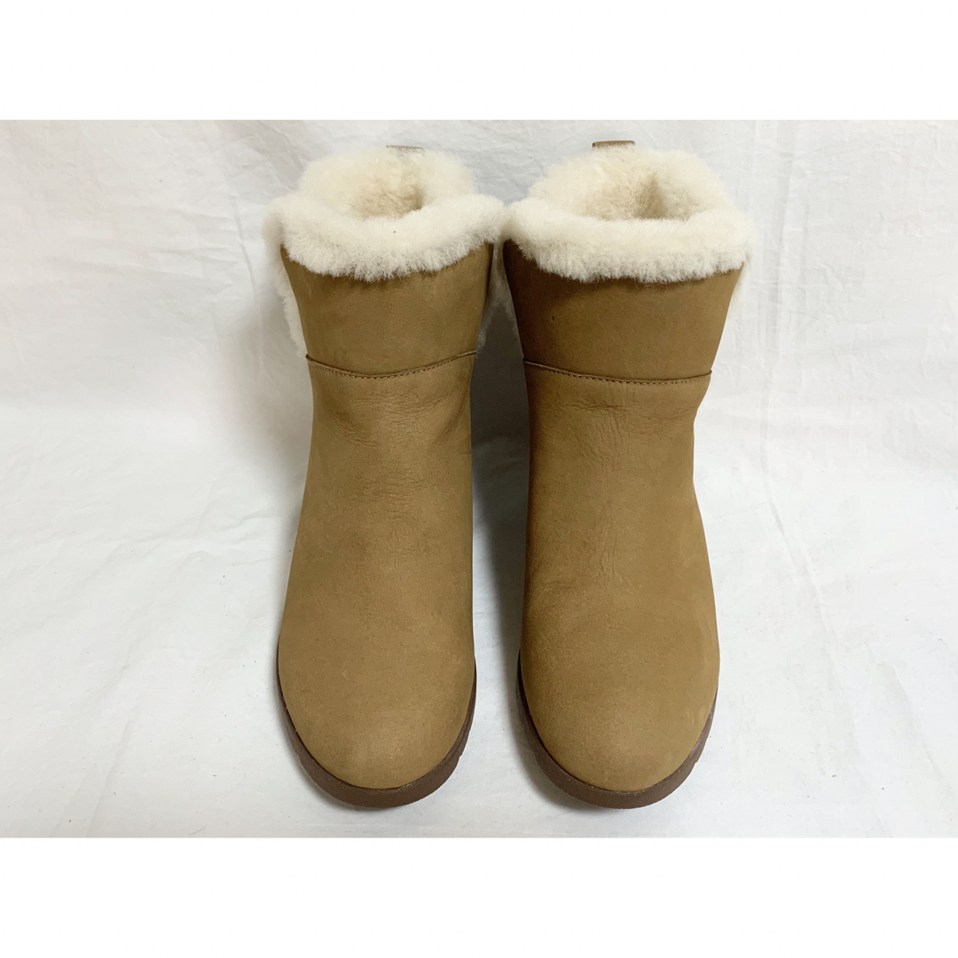 希少 超美品 UGG ムートン レザー シープスキン ショートブーツ 24.5