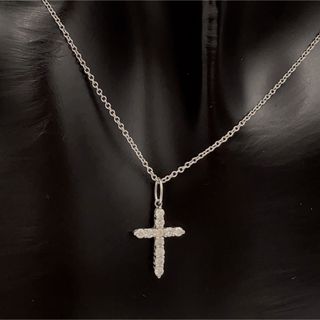 ティファニー ラージ クロス ネックレス PT950 レディース TIFFANY&Co. [美品]  【ジュエリー】