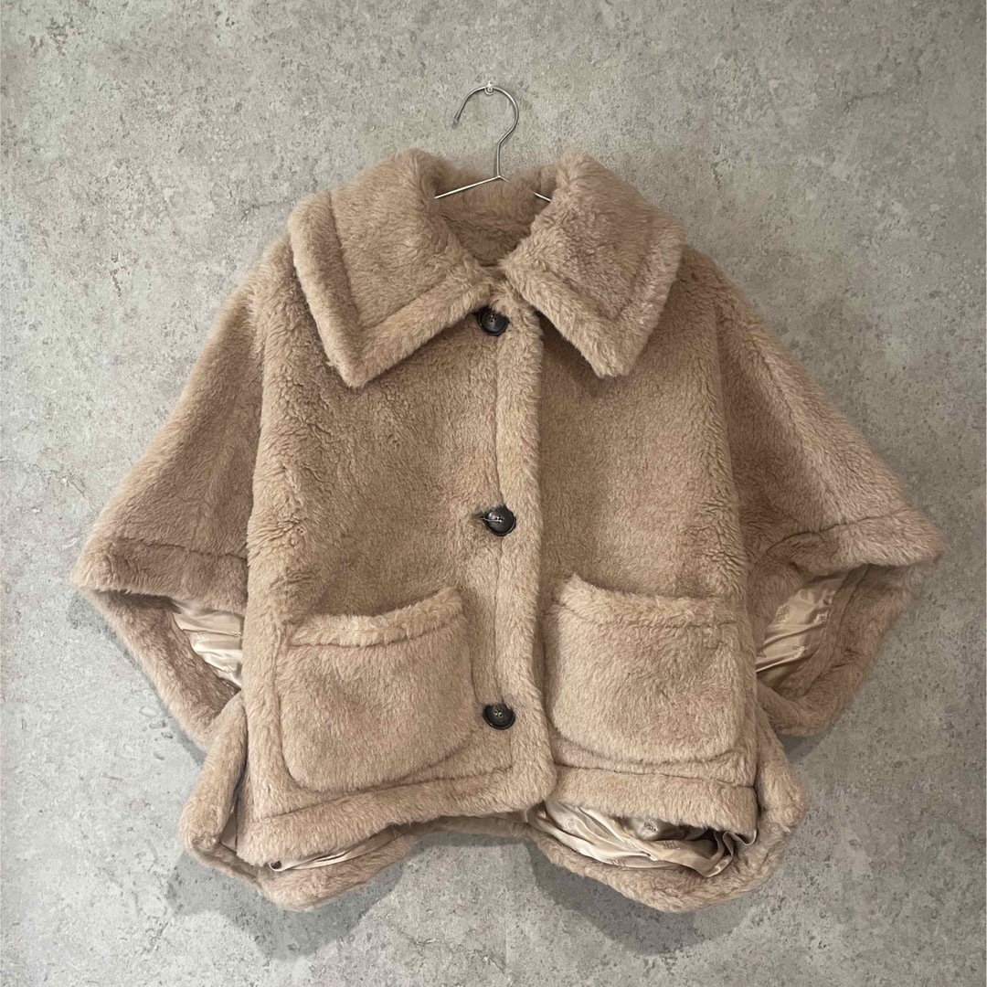 MAX MARA TERZO テディケープ ポンチョ　コート　新品タグ付きレーヨン100%