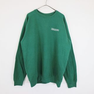 カッパ(Kappa)のKappa カッパ ワンポイントロゴ スウェット 防寒 裏起毛 ラグランスリーブ グリーン (メンズ XL) 中古 古着 N7836(スウェット)