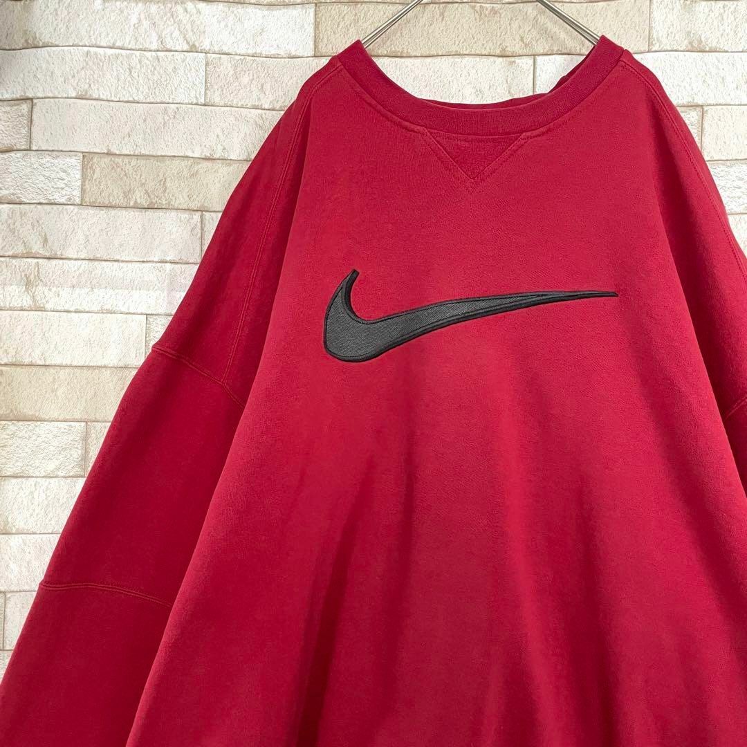 NIKE ナイキ スウェット 90s白タグ 刺繍 ビッグスウッシュ 2XL.-