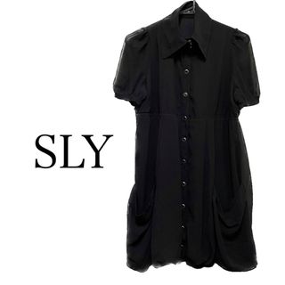 スライ(SLY)のSLY【美品】シフォン シースルー ロング丈 半袖 ブラウス(シャツ/ブラウス(半袖/袖なし))