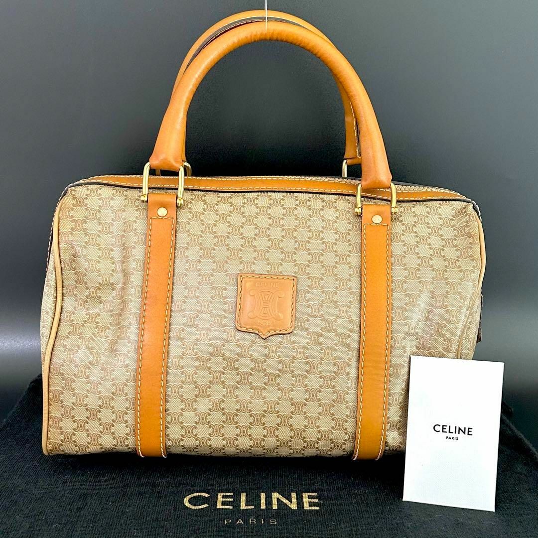 celine - セリーヌ CELINE マカダム柄 ボストン ハンドバッグ ベージュ