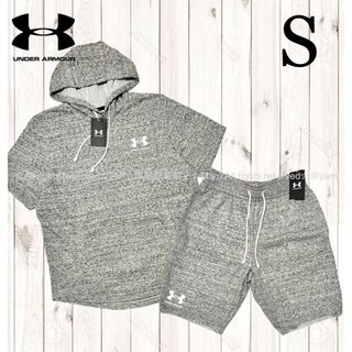 アンダーアーマー(UNDER ARMOUR)のS 新品 アンダーアーマー 上下セット 半袖 パーカー ショートパンツ(パーカー)