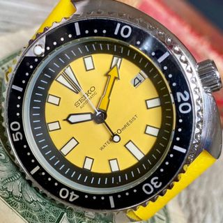 セイコー(SEIKO)の【存在感】セイコー メンズ腕時計 イエロー カスタム 自動巻き ヴィンテージ(腕時計(アナログ))