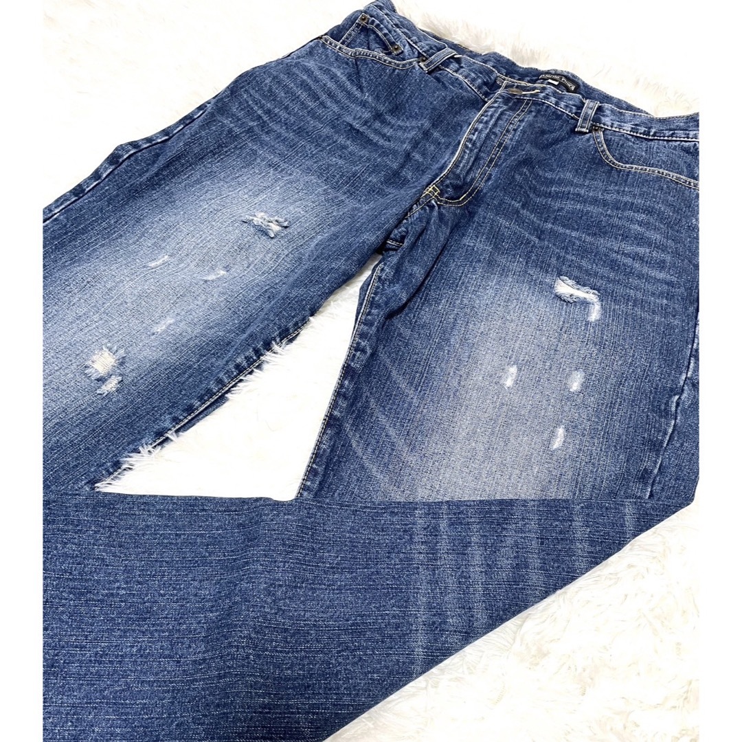 【美品】AMORE PURO AMERICANダメージ デニム XL 古着系 メンズのパンツ(デニム/ジーンズ)の商品写真