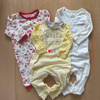 ジェラートピケ(gelato pique)の80長袖カバーオール3枚セット🎵ジェラートピケ・baby GAP ・ハローキティ(カバーオール)