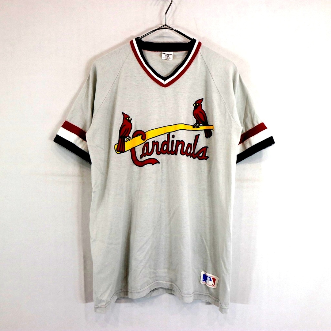 SALE/ 90年代 USA製 Sand-Knit MLB セントルイス・カージナルス ロゴ半袖Ｔシャツ プロチーム 野球 グレー (メンズ L)   N8202