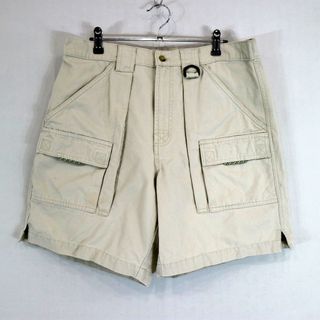 コロンビア(Columbia)のSALE/ Columbia コロンビア PFG カーゴショーツ フィッシング アウトドア キャンプ ロゴ アイボリー (メンズ M) 中古 古着 N8154(ショートパンツ)