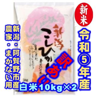 新米・令和5年産新潟コシヒカリ★色彩選別済白米10㌔×2袋★農家まかない用08(米/穀物)