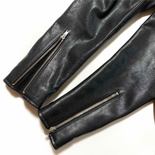 ☆美品 デンハム DENHAM レザー シングル ライダース ジャケット 黒 S