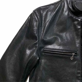 ☆美品 デンハム DENHAM レザー シングル ライダース ジャケット 黒 S