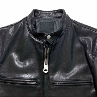 ☆美品 デンハム DENHAM レザー シングル ライダース ジャケット 黒 S