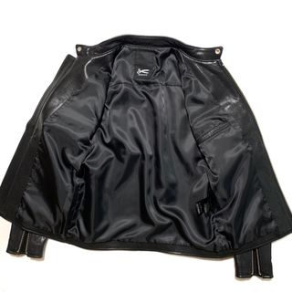 ☆美品 デンハム DENHAM レザー シングル ライダース ジャケット 黒 S