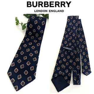 バーバリー(BURBERRY)の美品 BURBERRY バーバリー ヴィンテージ 花柄 ネクタイ ネイビー 紺(ネクタイ)