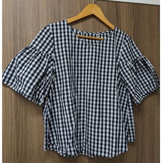 レプシィム(LEPSIM)のLEPSIM　ギムガムチェックブラウス　М(Tシャツ(半袖/袖なし))