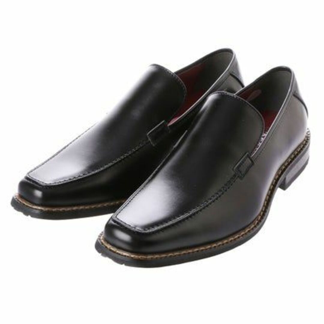 TAKEZO - ビジネスシューズ メンズ 防水 革靴 紐なし ヴァンプ 黒 3E