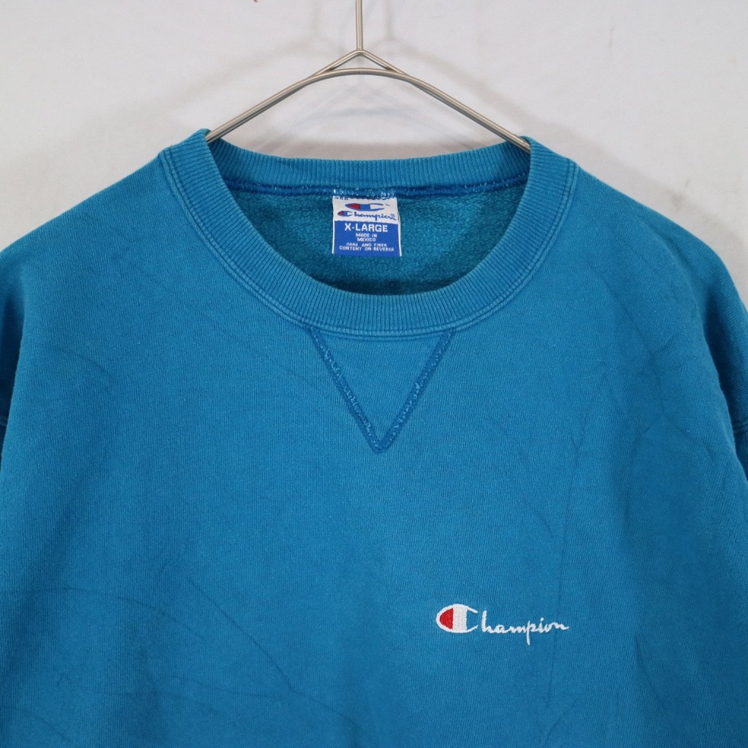 Champion(チャンピオン)のSALE/ 90年代 Champion チャンピオン スウェット 刺繍  アメカジ ブルー (メンズ XL) 中古 古着 N8304 メンズのトップス(スウェット)の商品写真