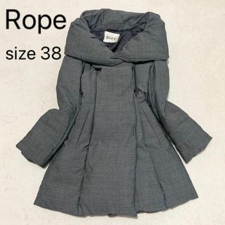 ROPE ショールカラー ミドルダウンジャケットコート チャコールグレー-