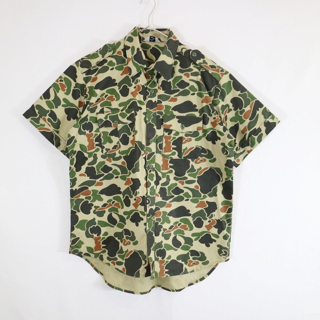 SALE/ USA製 10X 半袖シャツ ミリタリー 戦闘服 カモフラージュ カーキ ( XLARGE-REGULAR)   N8345