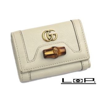 グッチ(Gucci)の▼値下げ▼　■中古■　グッチ バンブー キーケース 6連 インターロッキング ホワイト 658636 【30536】(キーケース)