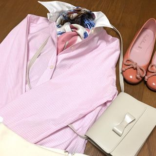 ラウンジドレス(Loungedress)の【美品】ラウンジドレス♡ストライプシャツ(シャツ/ブラウス(長袖/七分))