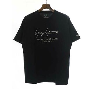 ヨウジヤマモト(Yohji Yamamoto)のYohji Yamamoto POUR HOMME × New Era  ヨウジヤマモト プールオム ニューエラ 20AW LS COTTON TEE YY P シグネチャーロゴプリントTシャツ ブラック 4(Tシャツ/カットソー(半袖/袖なし))