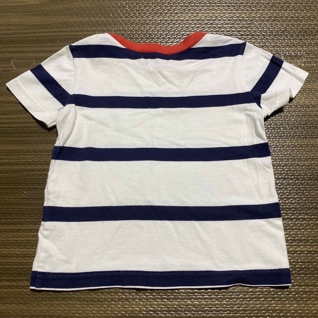 POLO RALPH LAUREN(ポロラルフローレン)のポロラルフローレン　ロゴ刺繍入りボーダーTシャツ　カットソー　90cm ネイビー キッズ/ベビー/マタニティのキッズ服男の子用(90cm~)(Tシャツ/カットソー)の商品写真