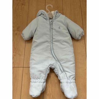 プチバトー(PETIT BATEAU)の【中古】プチバトー　スノースーツ　ジャンプスーツ　カバーオール　60cm 水色(ジャケット/コート)