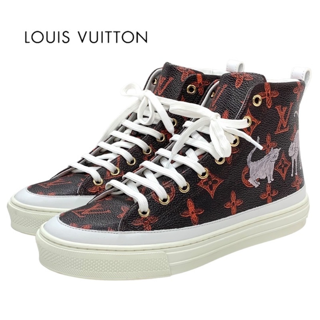 LOUIS VUITTON(ルイヴィトン)のルイヴィトン ステラーライン モノグラム レザー スニーカー 靴 シューズ ブラウン レディースの靴/シューズ(スニーカー)の商品写真