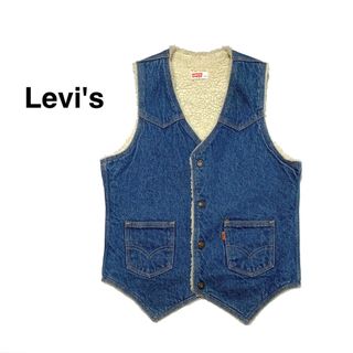 リーバイス(Levi's)の☆希少 リーバイス 70s ヴィンテージ ボア デニム ベスト USA製 古着(Gジャン/デニムジャケット)