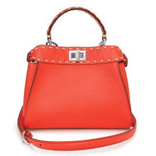 FENDI フェンディ PEEKABOO MINI ピーカブー ミニ スタッズデザイン 2WAY ショルダーバッグ ハンドバッグ レッド 8BN244