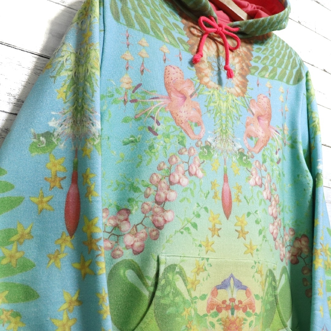 aya uchimura アヤウチムラ 総柄 花柄 プルオーバーパーカー L レディースのトップス(パーカー)の商品写真