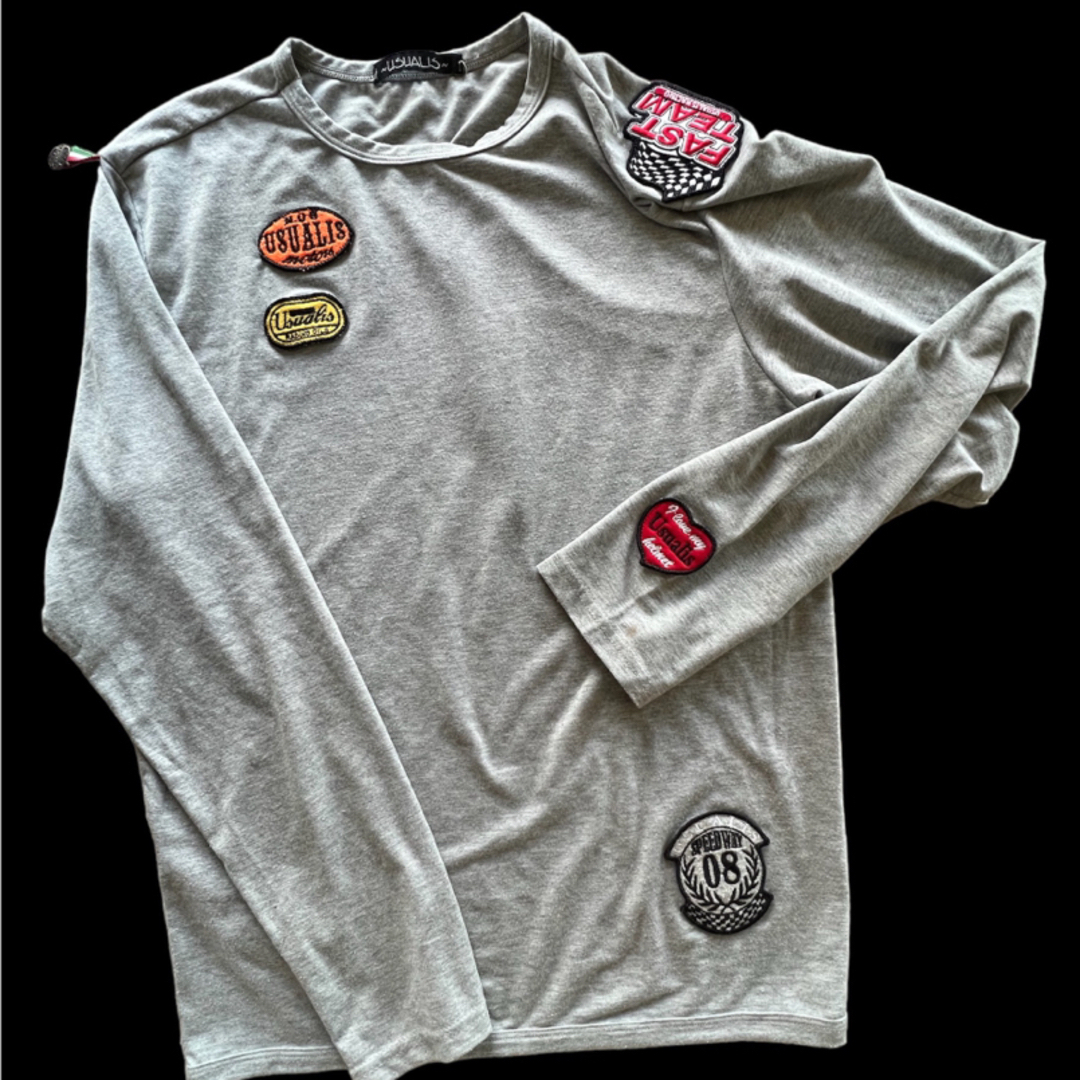 ウザリスUSUALIS  ワッペン　イタリー製　カットソー　ロンT  トップス メンズのトップス(Tシャツ/カットソー(七分/長袖))の商品写真