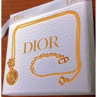 Christian Dior リボン型チョーカー ゴールド CD ロゴ