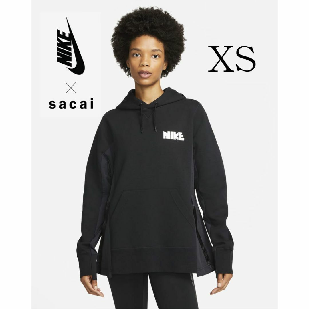 【新品】NIKE x sacai　プルオーバーパーカー　ブラック XS | フリマアプリ ラクマ