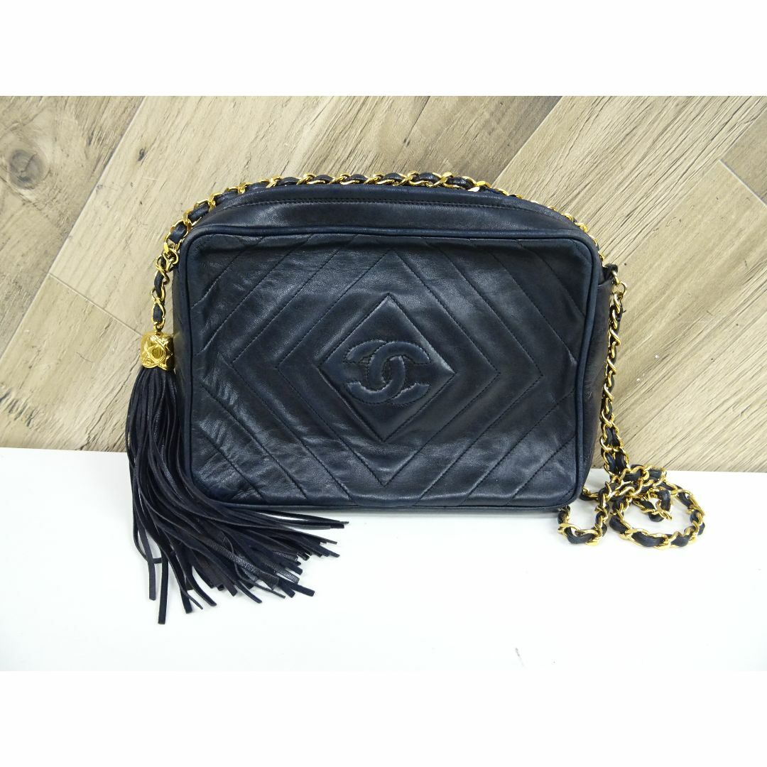 CHANEL - K渋003/ シャネル ダイヤステッチ ラムスキン レザー チェーン ショルダー