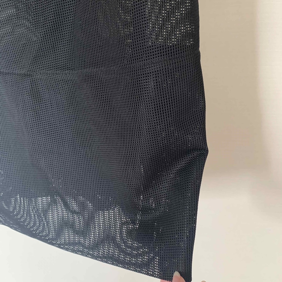 MOMA(モマ)の黒　ワンピース　オーバーオール　メッシュ　透け感　ホロアウト　スカート  秋 レディースのスカート(ひざ丈スカート)の商品写真