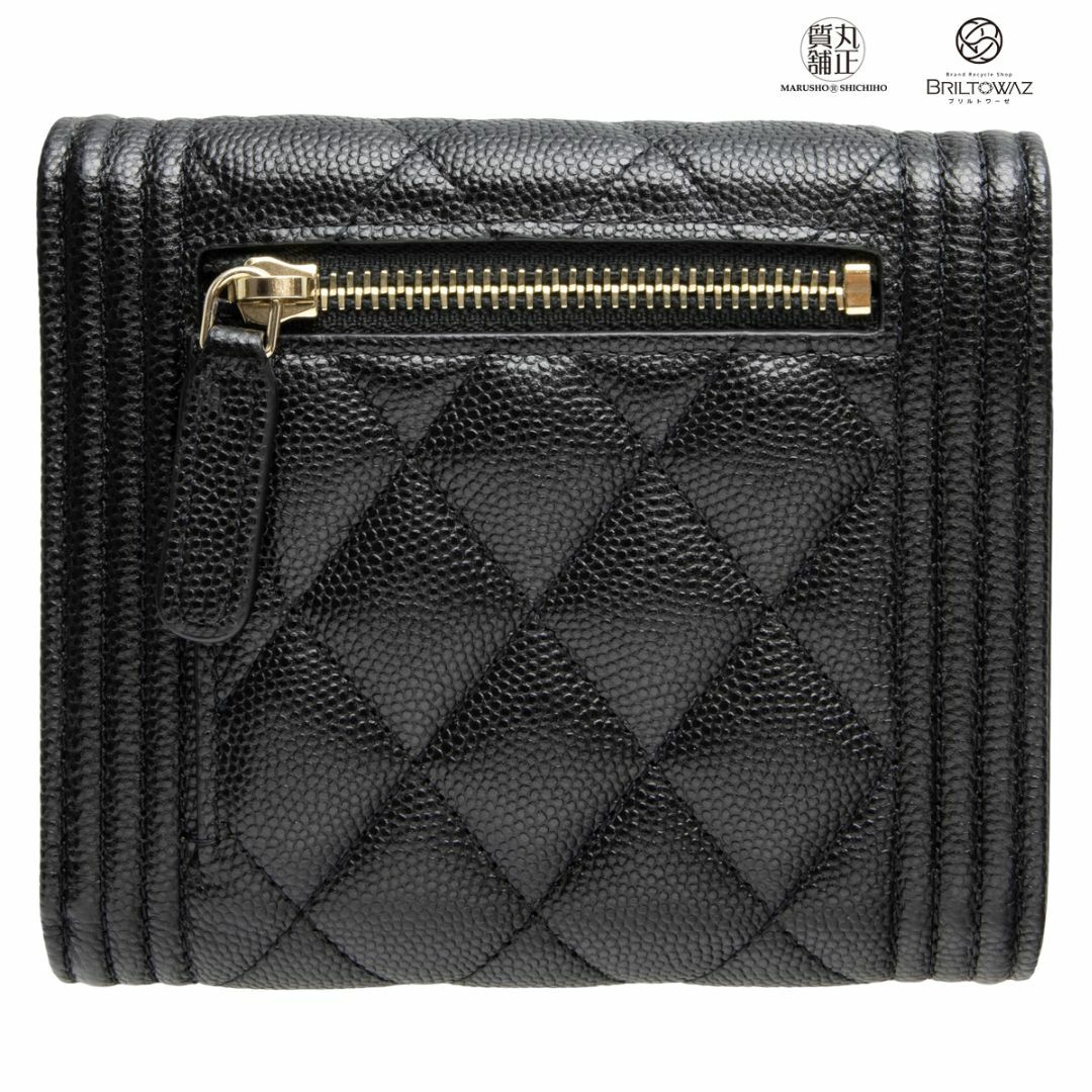 CHANEL(シャネル)のシャネル BOY CHANEL スモールフラップウォレット A80734 ブラック/ゴールド金具 キャビアスキン 2020モデル 黒 三つ折り 財布 ボーイ ココマーク ミニ USED【新品】【未使用品】【ブリルトワーゼ】【丸正質舗】【質屋】（M211838h） レディースのファッション小物(財布)の商品写真