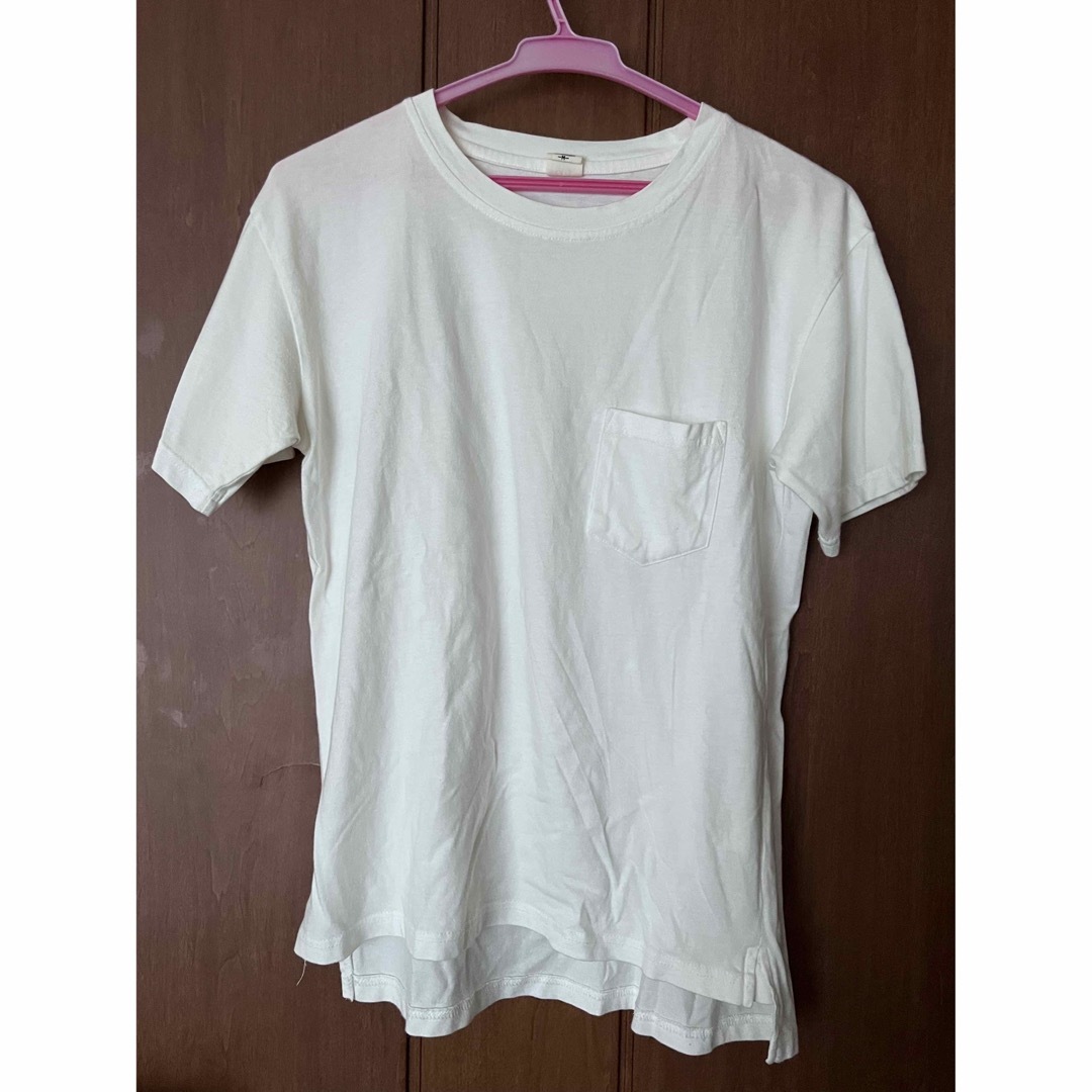 白Tシャツ ポケット付き レディースのトップス(Tシャツ(半袖/袖なし))の商品写真