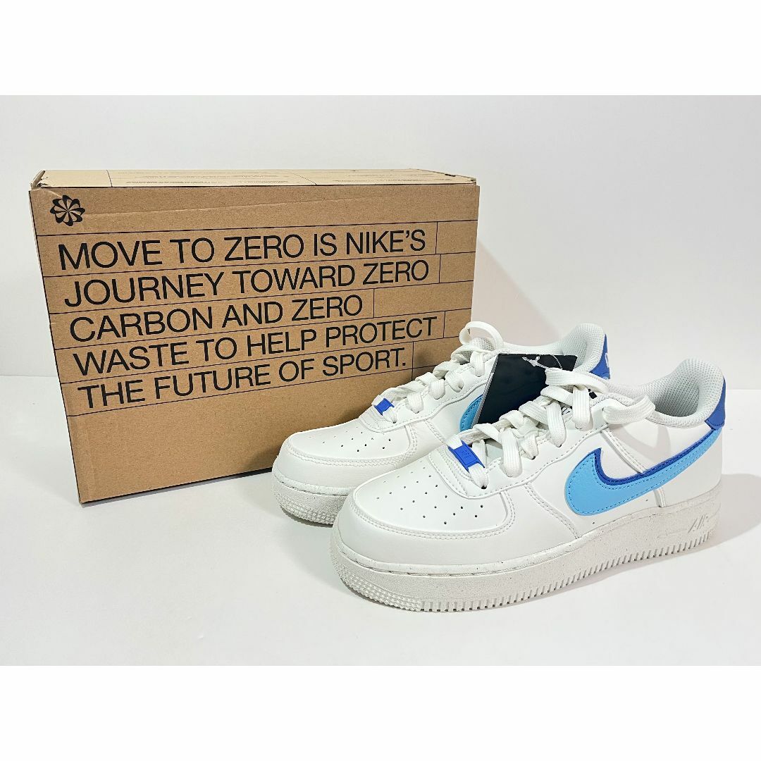 NIKE - 【新品】24cm NIKE エアフォース1 GS セイル/ミディアムブルー