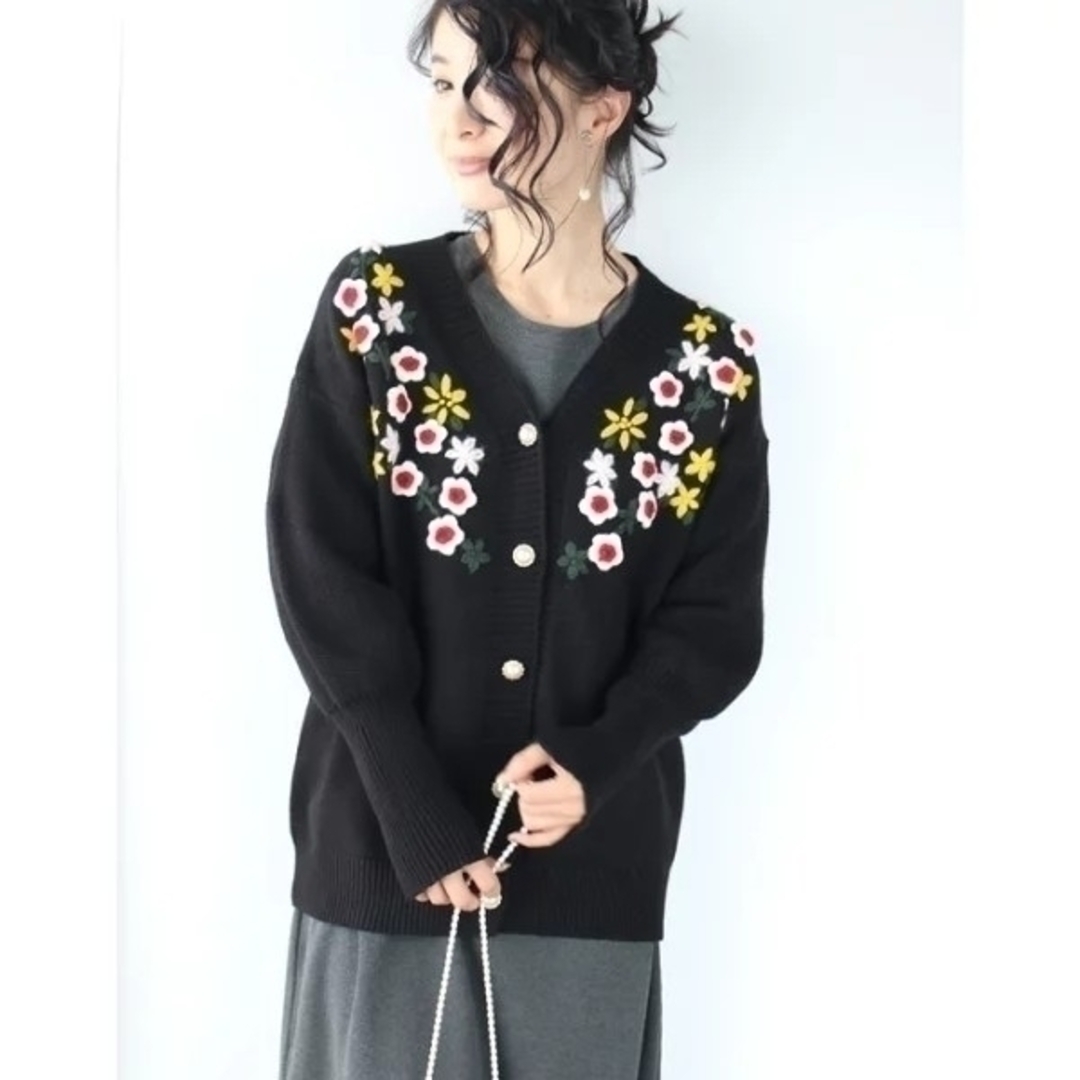 ●専用●（ほぼ新品）cawaii花刺繍レースカーディガン　羽織ブラック