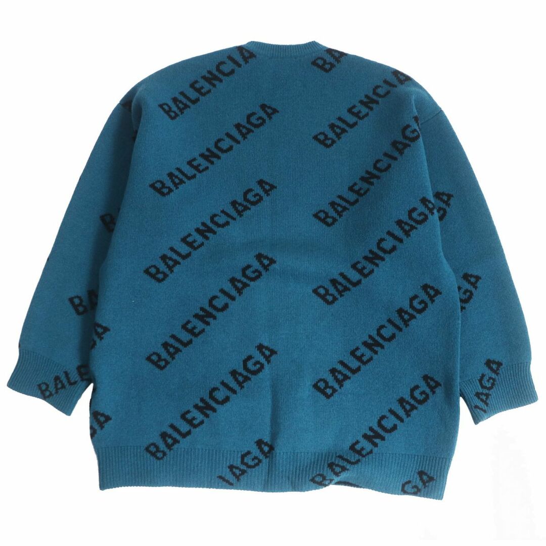 BALENCIAGA バレンシアガ 総柄ロゴジャガード クルーネックニットセーター グレー 576307 T3153