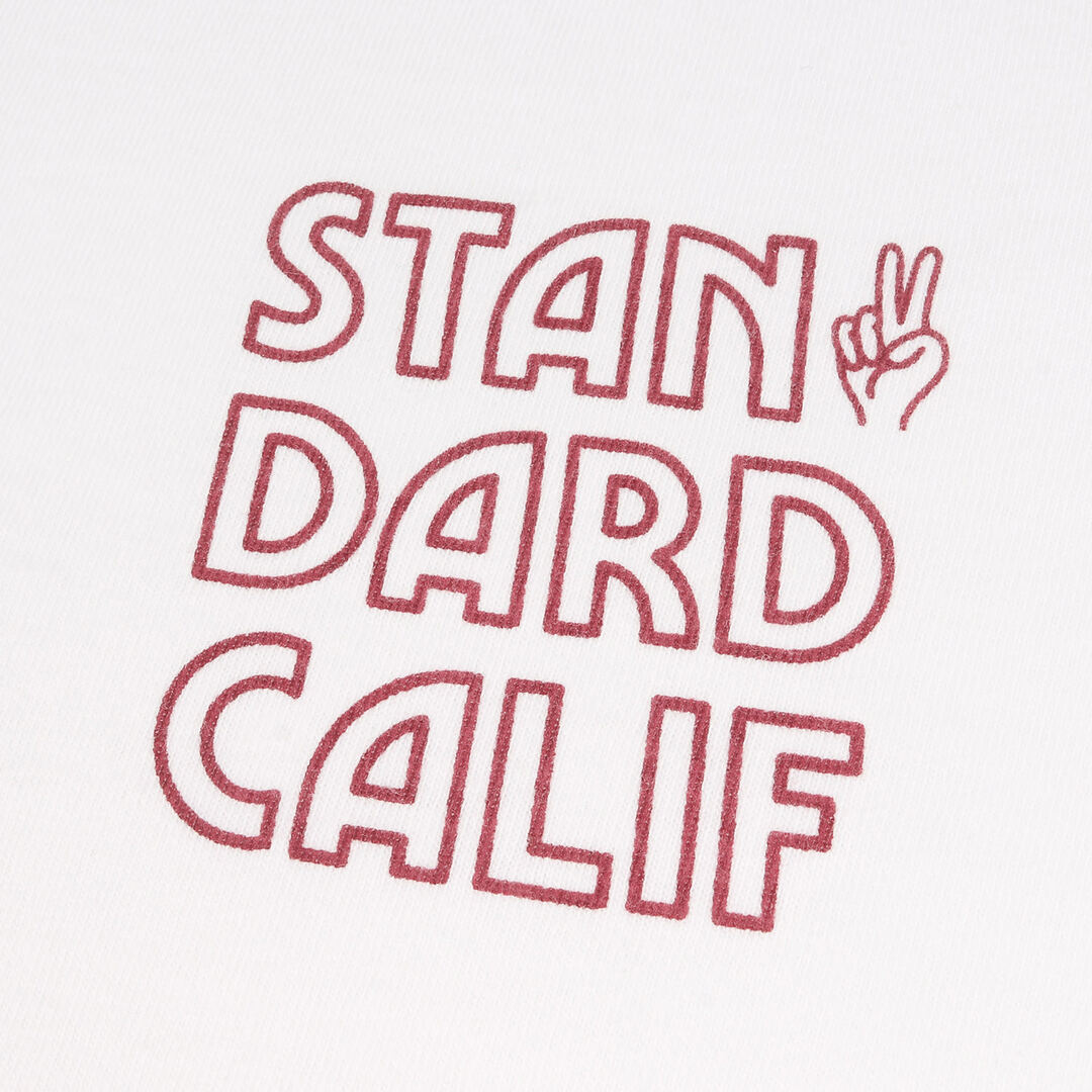 STANDARD CALIFORNIA(スタンダードカリフォルニア)のSTANDARD CALIFORNIA スタンダードカリフォルニア Tシャツ サイズ:L ワンポイント スリーブ プリント ロングスリーブ Tシャツ SD Clap Your Hands Long Sleeve T-Shirt トップス 長袖 カットソー ロンT ホワイト 白 日本製 【メンズ】【中古】 メンズのトップス(Tシャツ/カットソー(七分/長袖))の商品写真