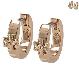 トリーバーチ(Tory Burch)のトリーバーチ TORY BURCH ピアス KIRA キラ フープピアス ダブルTロゴ ニッケルフリー 2023年秋冬新作 147423 0098 (ピアス)