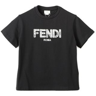 フェンディ(FENDI)のフェンディ FENDI 【大人もOK】キッズ Tシャツ FENDI ROMA レースロゴ クルーネック 半袖シャツ 2023年秋冬新作 JFI306 7AJ F0GME(Tシャツ/カットソー)