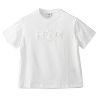 フェンディ(FENDI)のフェンディ FENDI 【大人もOK】キッズ Tシャツ FENDI ROMA レースロゴ クルーネック 半袖シャツ 2023年秋冬新作 JFI306 7AJ F0TU9(Tシャツ/カットソー)