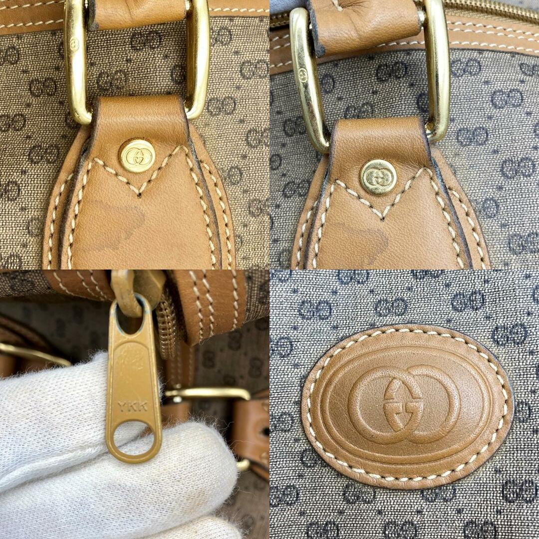 【正規販売店】 GUCCI グッチ オールドグッチ マイクロGG ボストンバッグ 旅行鞄 バッグ ベージュ PVC レディース ビンテージ 012 58 0194 USED 