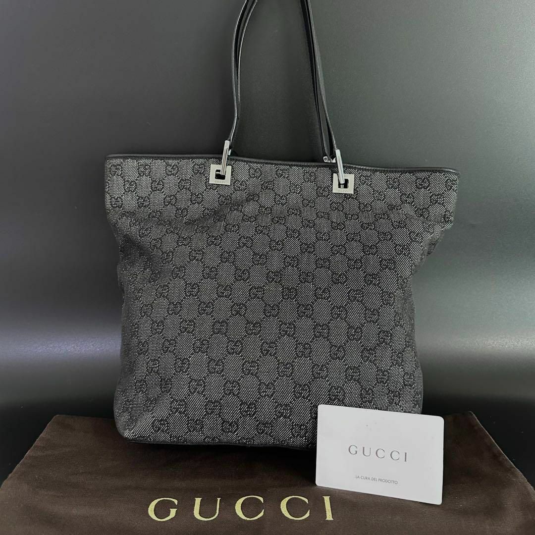 Gucci - GUCCI グッチ トートバッグ GG柄 キャンバス ブラック