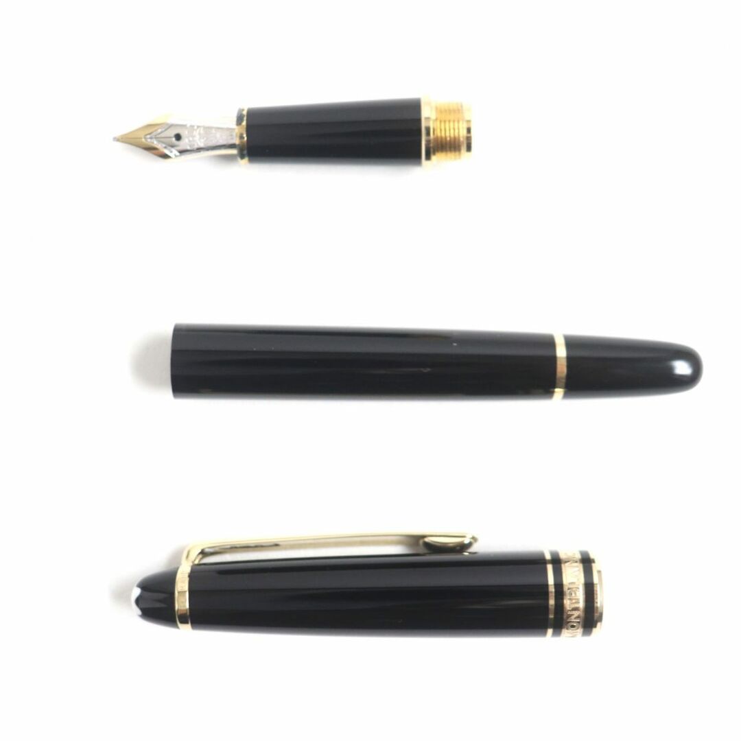 約14cmグリップ幅極美品●MONTBLANC モンブラン マイスターシュテュック No146 ペン先14K Mニブ ホワイトスター 万年筆 ブラック×ゴールド